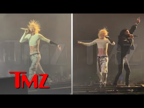 Machine Gun Kelly sufre descarga eléctrica durante un concierto
