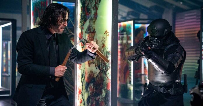 lionsgate reveals a new john wick chapter 4 image keanu reeves lethal look in face off mode 001