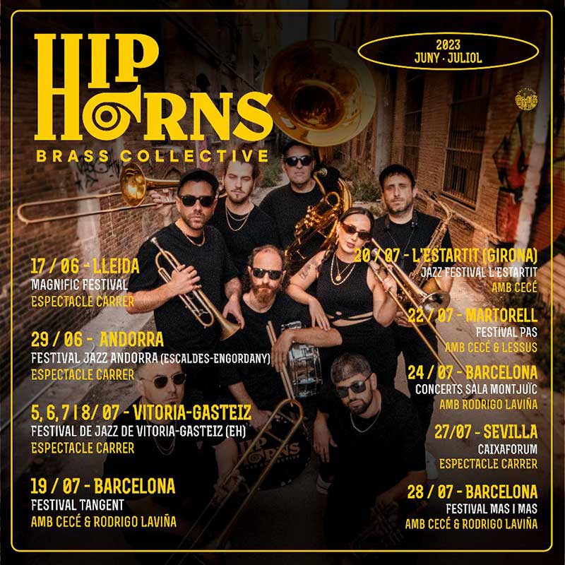Hip Horns Brass Collective anuncia sus conciertos de junio y julio