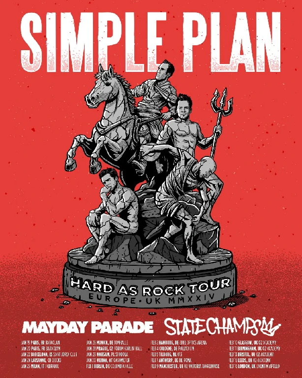 ¡Simple Plan anuncia "The Hard As Rock" Europe Tour 2024!