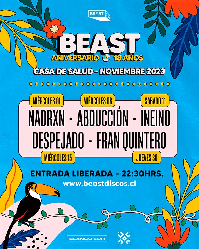 Beast Discos celebra 18 años con conciertos gratuitos en Chile