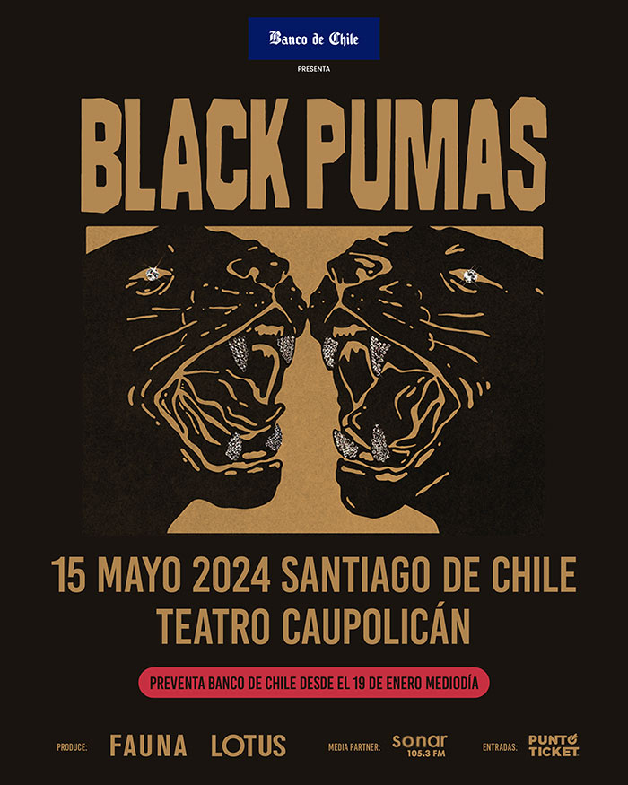 Black Pumas regresa a Chile el próximo 15 de mayo