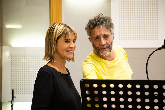 Fabiana Cantilo y Fito Páez grabando Nonpalidece junto a Fito Páez Fabi Cantilo y Dean Fraser