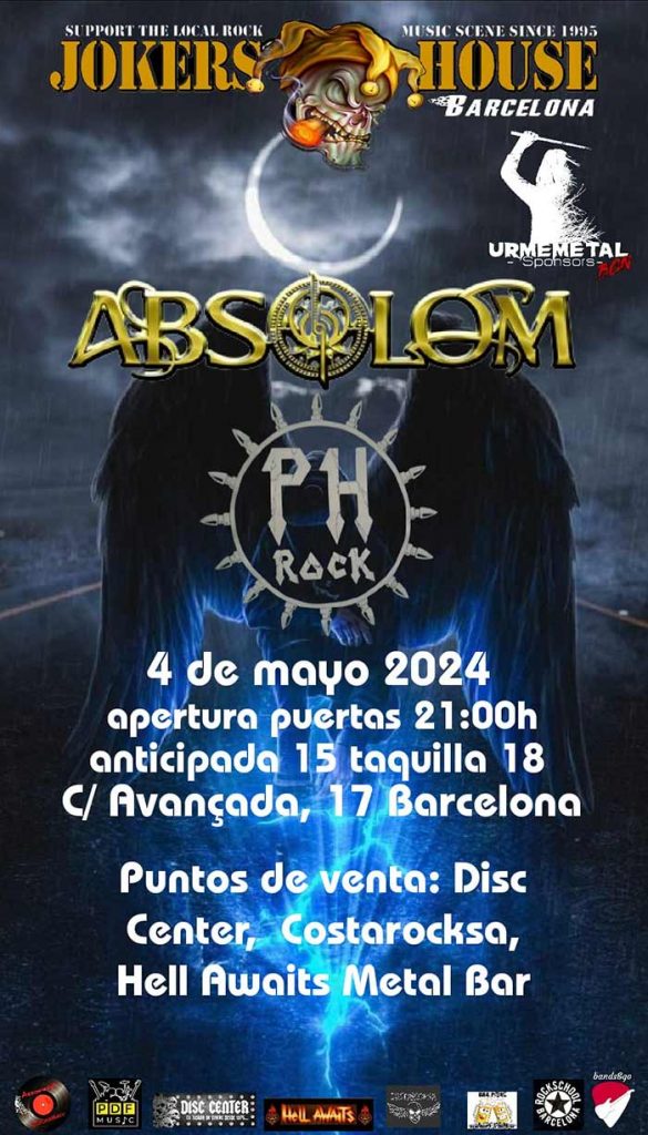 Absolom anuncia concierto en Barcelona
