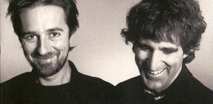 Mikel Erentxun y Diego Vasallo sonriendo Duncan Dhu Valencia