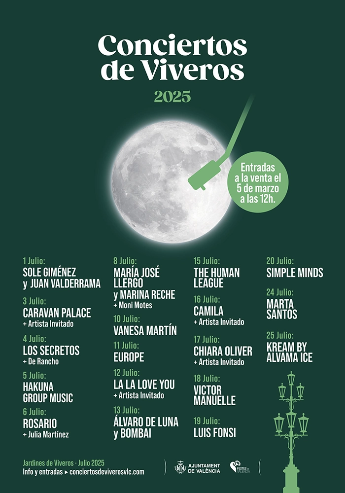 Conciertos de Viveros 2025 Valencia