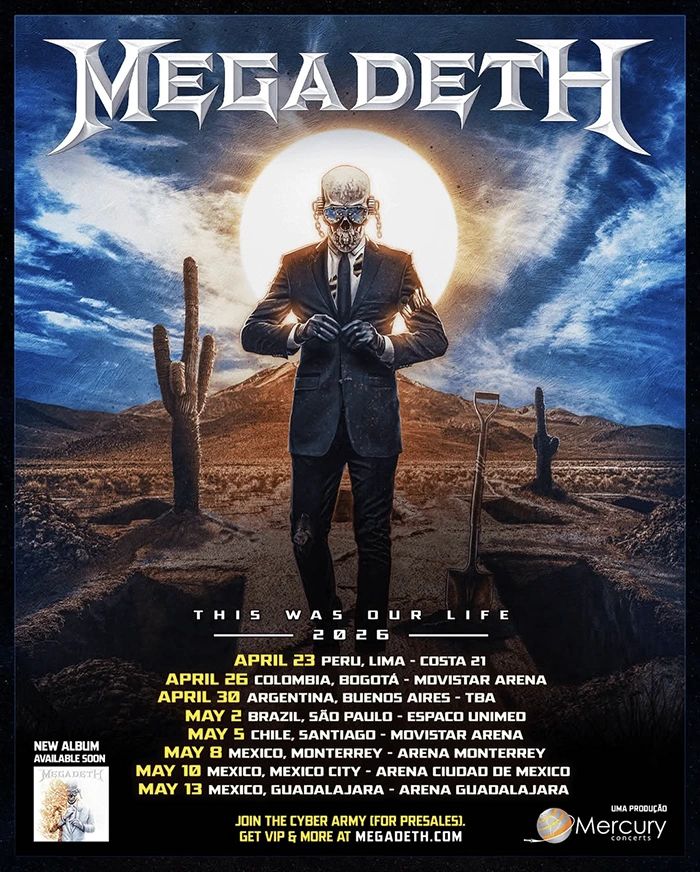 Fechas Megadeth Latinoamerica 2026 Megadeth Latinoamérica 2026