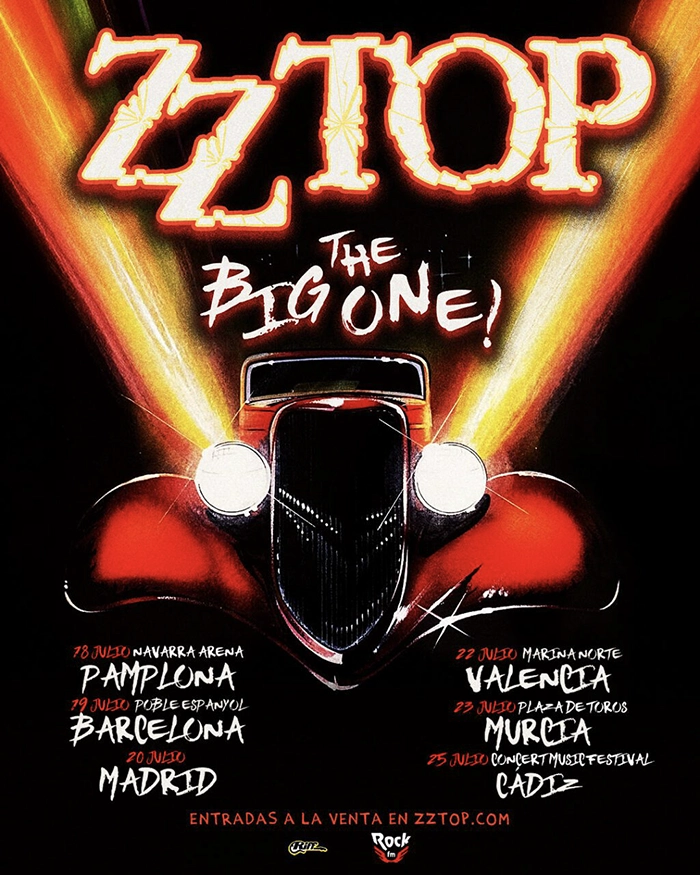 Cartel con las fechas de ZZ Top en España ZZ Top España