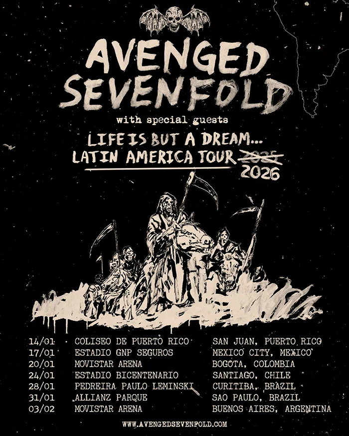 Avenged Sevenfold en ciudad de méxico 2026 Avenged Sevenfold México 2026