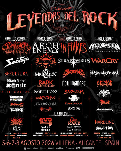Leyendas del Rock 2026 CARTEL COMPLETO Leyendas del Rock 2026 cartel completo
