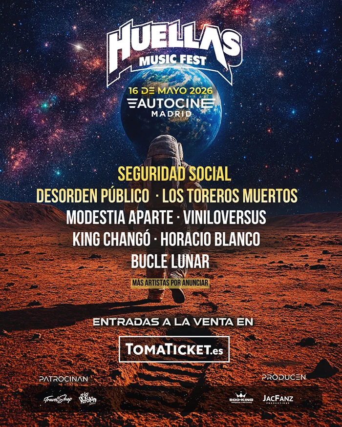 Cartel del Huellas Music Fest 2026 en el Autocine Madrid con bandas Huellas Music Fest 2026