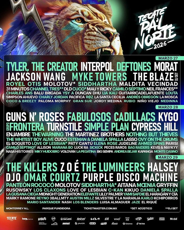 Tecate Pal Norte 2026 cartel completo Tecate Pal Norte 2026 cartel
