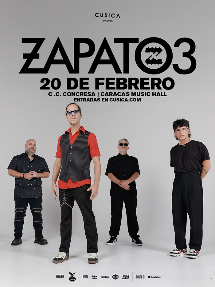 ZAPATO3Artboard 1 Zapato3 en Caracas Music Hall 2026