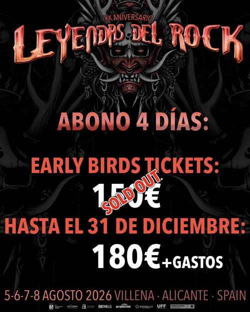 abonos oferta Leyendas del Rock 2026 cartel completo