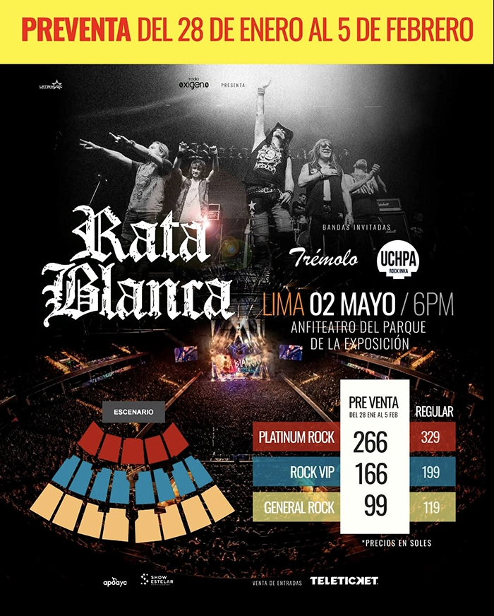 Rata Blanca Per&uacute; 2026