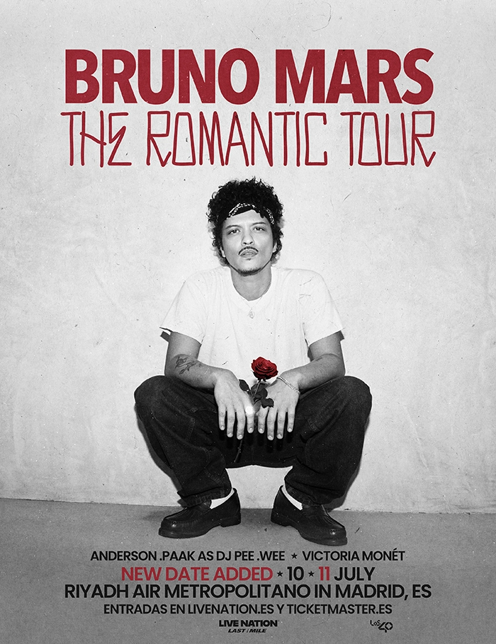 Segunda fecha Bruno Mars en Madrid Bruno Mars nuevas fechas The Romantic Tour