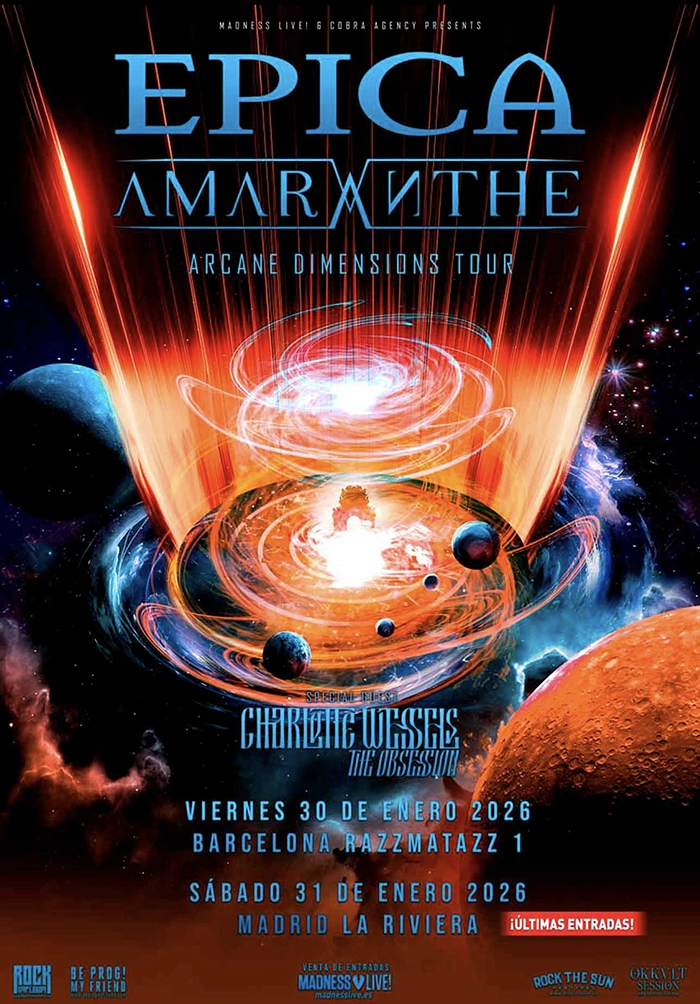 cartel conciertos Epica Amaranthe 2026 Epica y Amaranthe en España