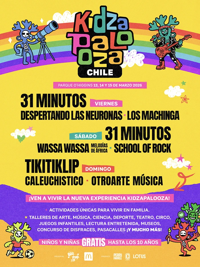 Cartel Kidzapalooza 2026 Chile Kidzapalooza 2026
