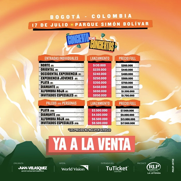 Concierto de Conciertos en Bogot&aacute;