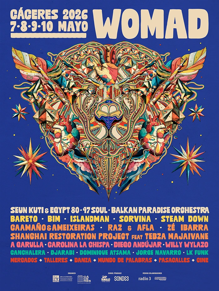 WOMAD C&aacute;ceres programaci&oacute;n 2026